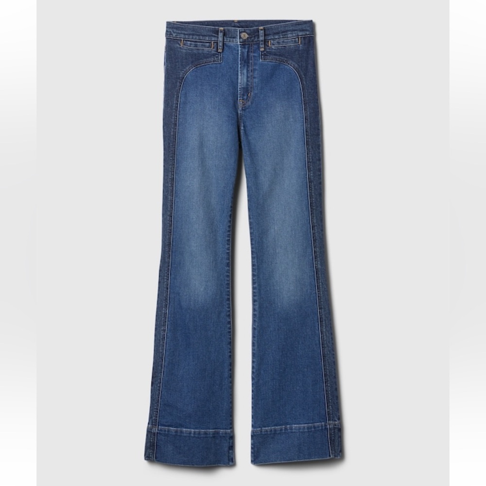 NWT GAP high rise western 70s flare jeans size 33